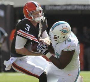browns dolphins sack
